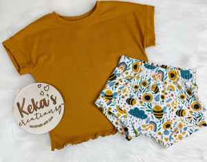 3T - Spring bees set - boxy tee and shorties