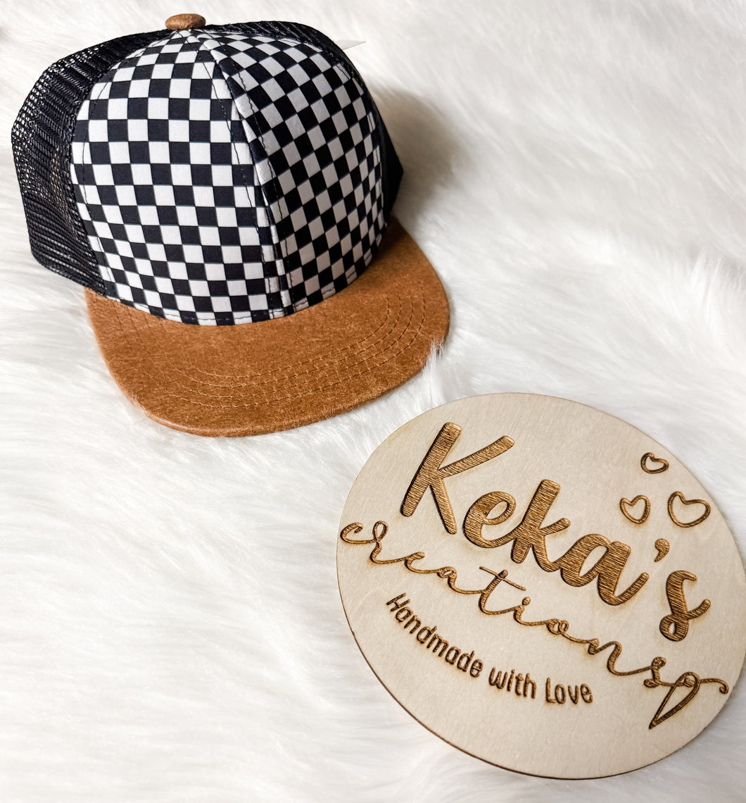 Flat Brim checkered hat