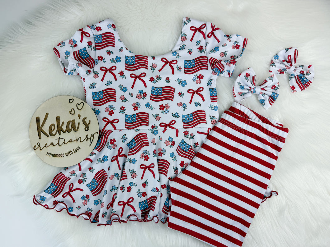 6y - FOJ Flag and bows set