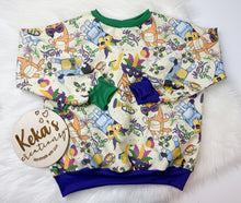 Load image into Gallery viewer, Mardi Gras puppy oversized sweater
